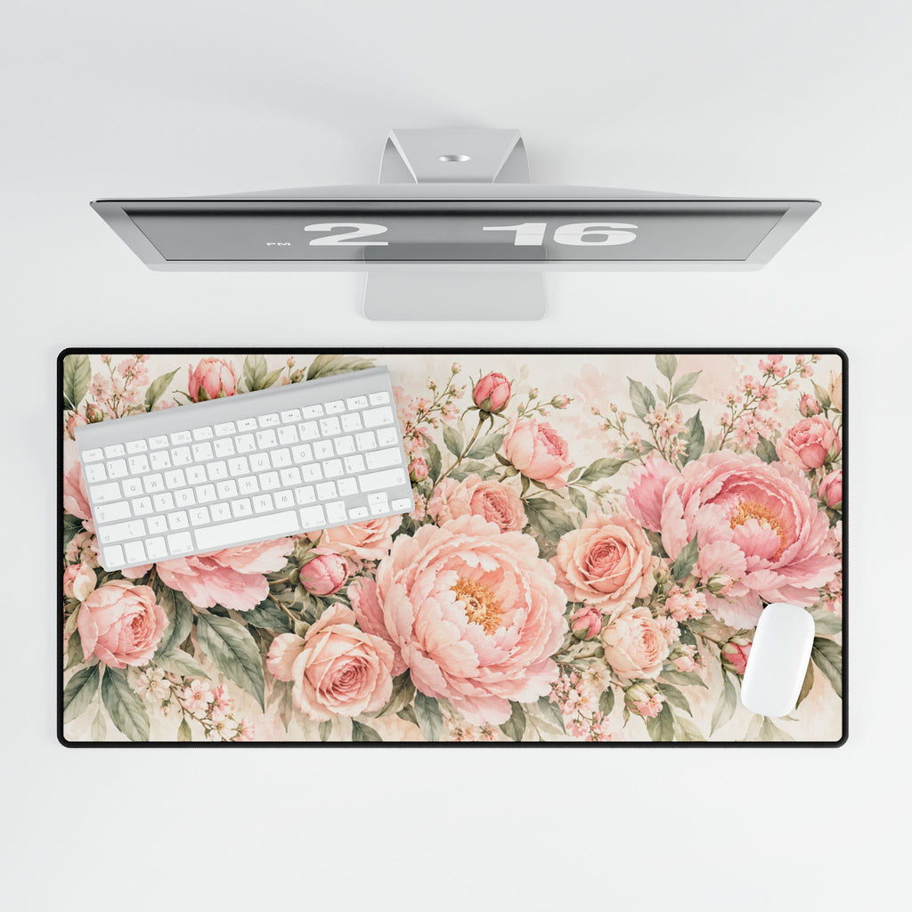Blush Pink Peony Garden Floral Wall Art | Pastel Floral Design