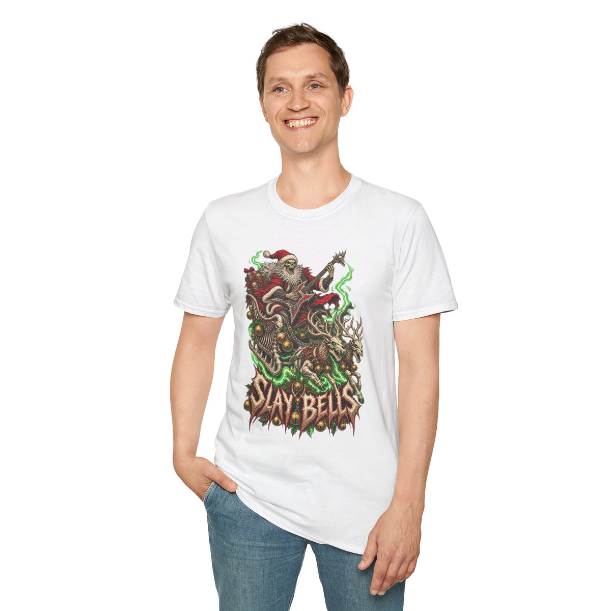 Slay Bells | Santa Clauses Horror Christmas T-Shirt
