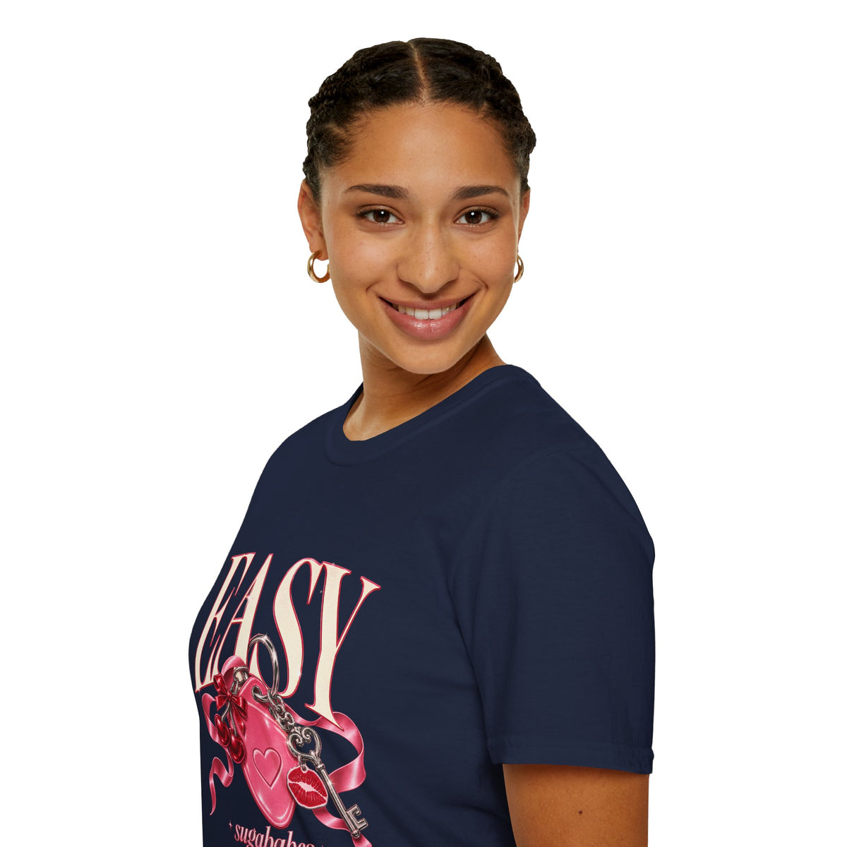 Sugababes | Easy Lockheart Pink Key & Heart Graphic T Shirt