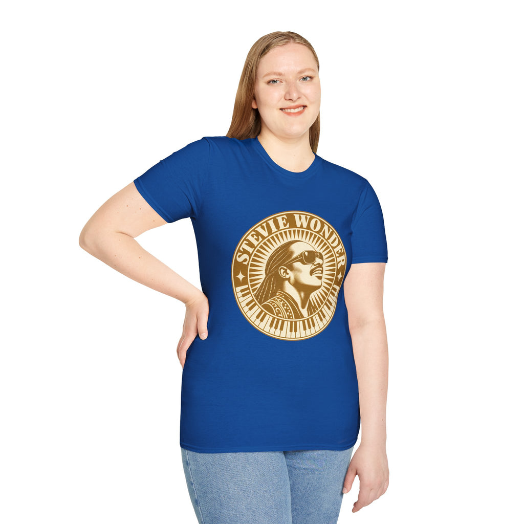 Stevie Wonder Graphic T-Shirt - Vintage Gold Portrait Tee
