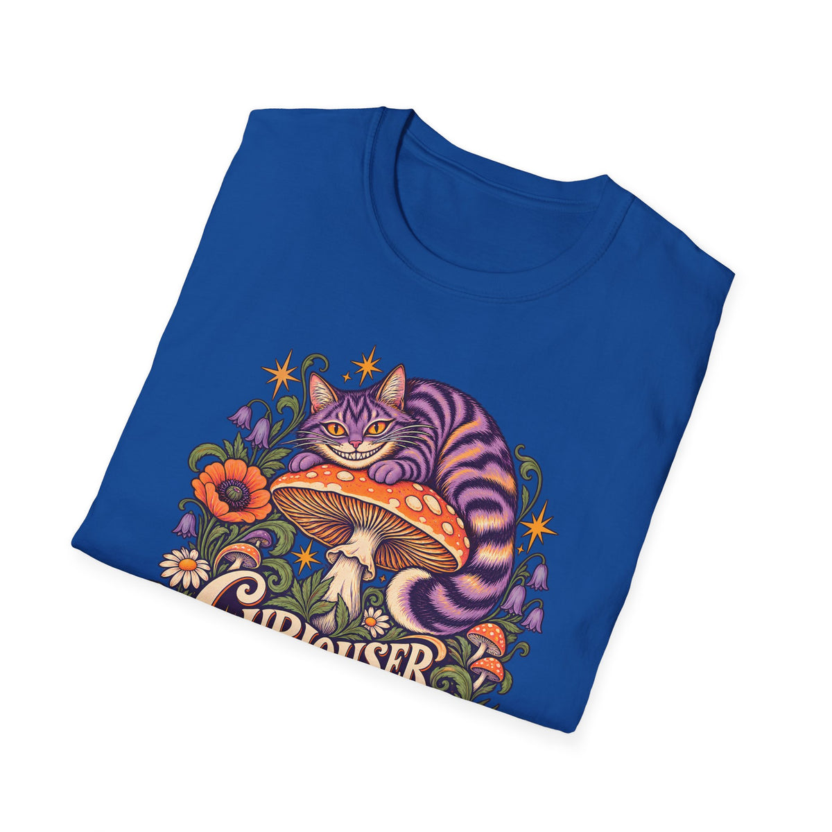 Cheshire Cat | Curiouser & Curiouser | Whimsical Mushroom Design Graphic Shirt