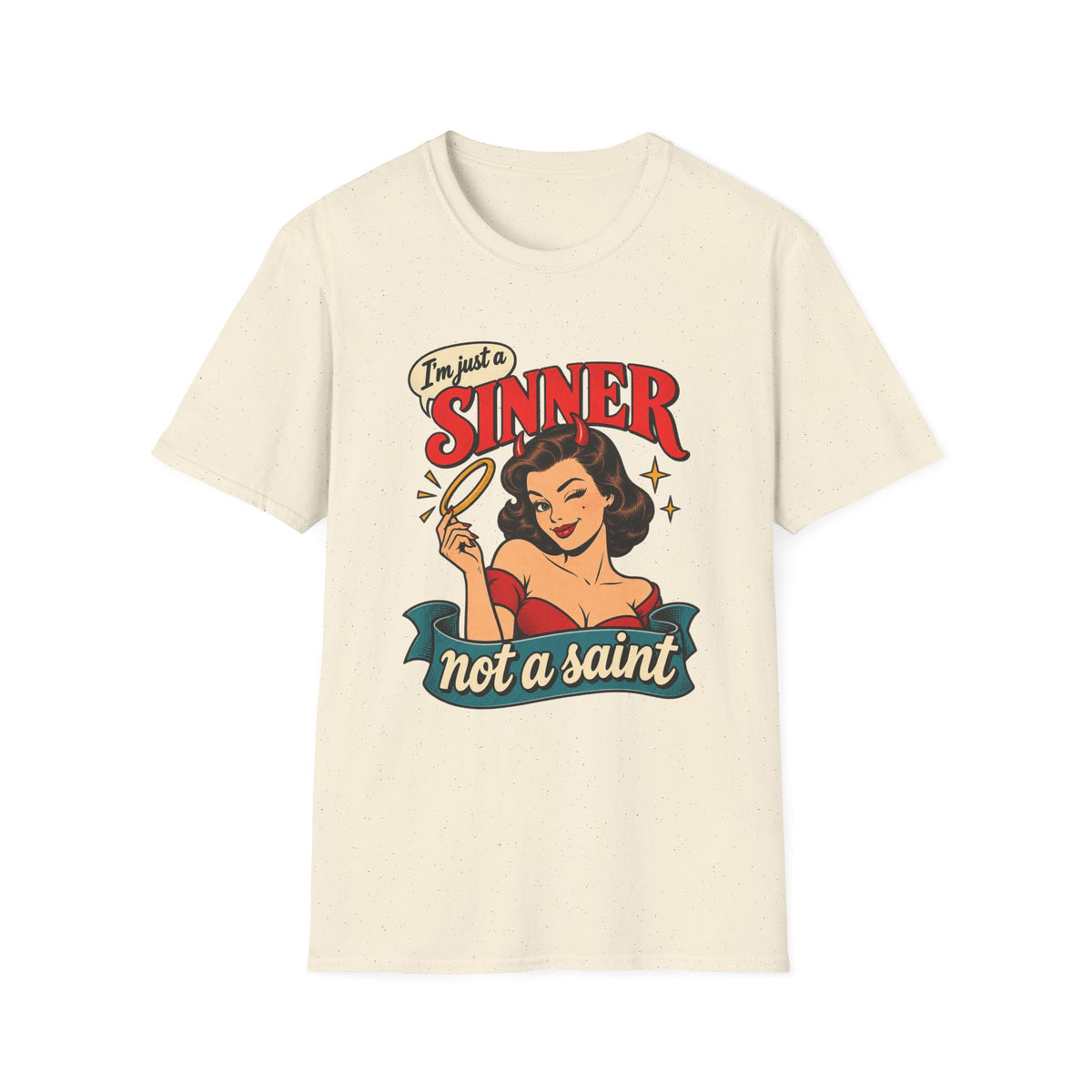 Retro Pinup | I'm Just a Sinner, Not a Saint | Graphic Tee