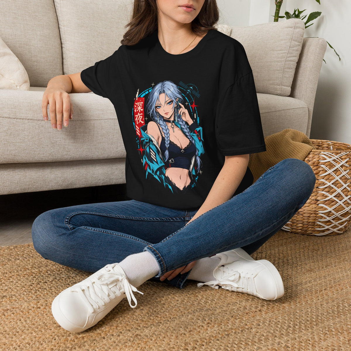 Ice | Sexy Anime Cyber Pin Up Girl Graphic T-Shirt