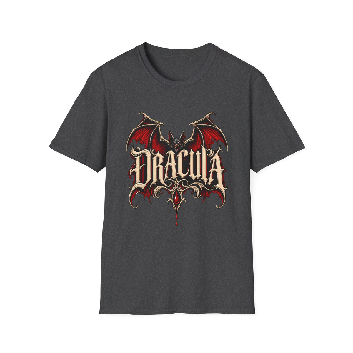 Dracula Bat Graphic T-Shirt | Gothic Vampire Logo Tee