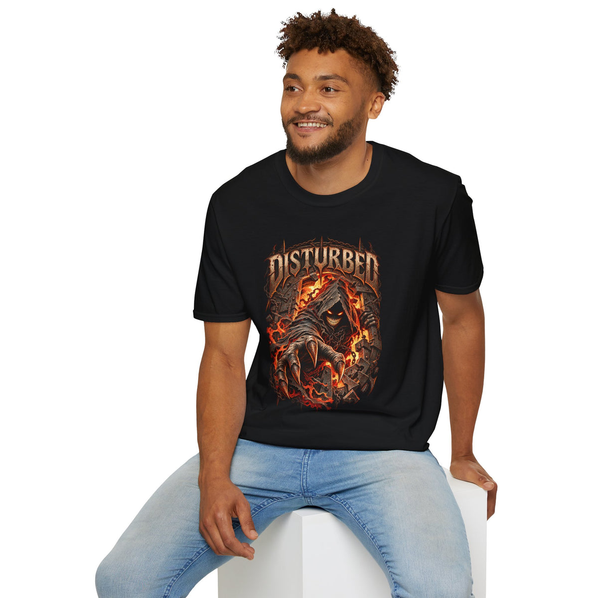Disturbed | The Guy | Flaming Heavy Metal Band T-Shirt