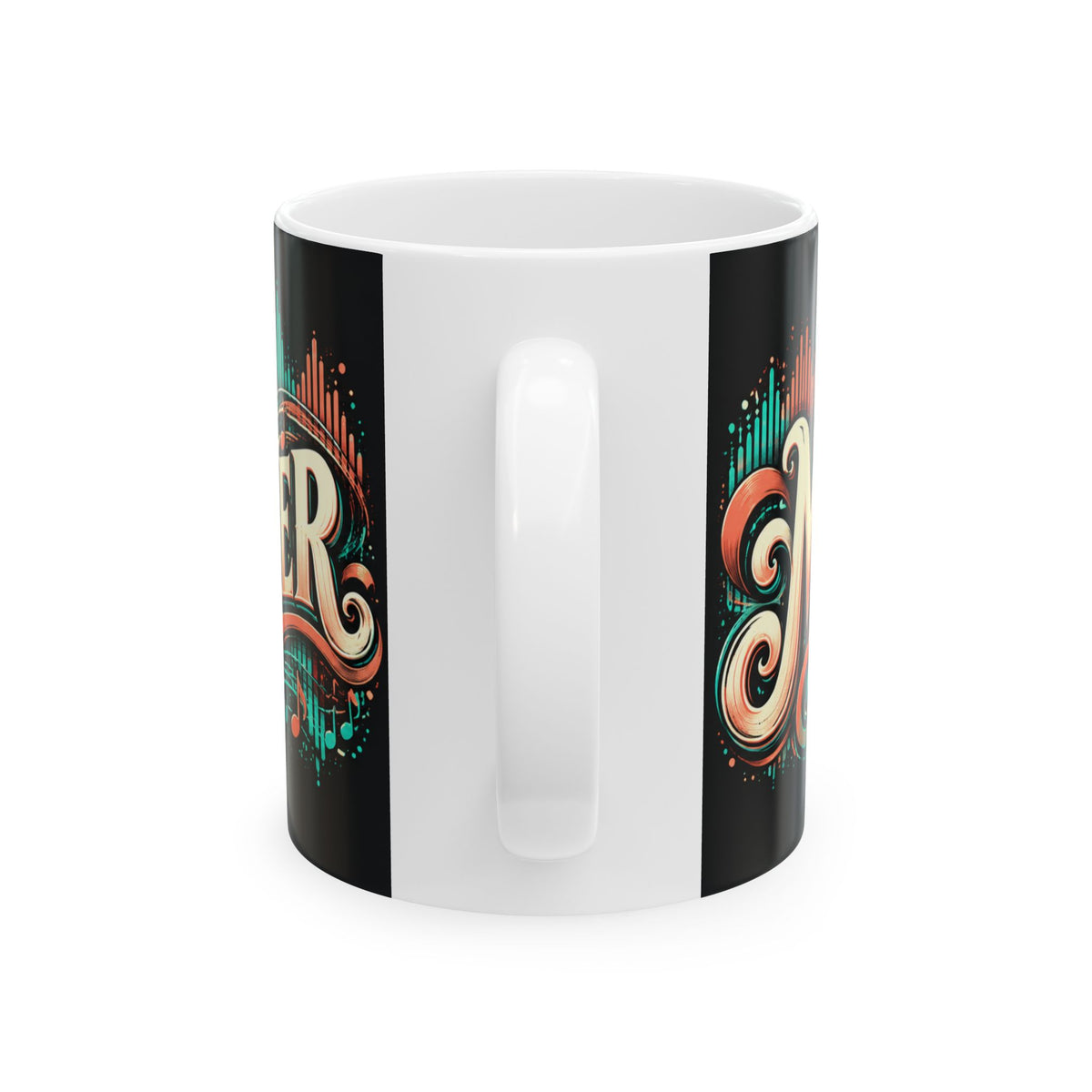 Ceramic Mug | Music Lover | Retro Vinyl & Headphones Coffee Cup (11oz/15oz)