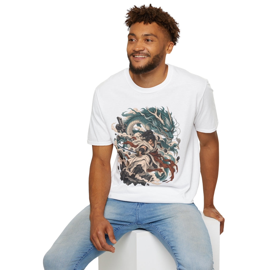 Mythic Dragon Warrior | Japanese Samurai and Serpent T Shirt