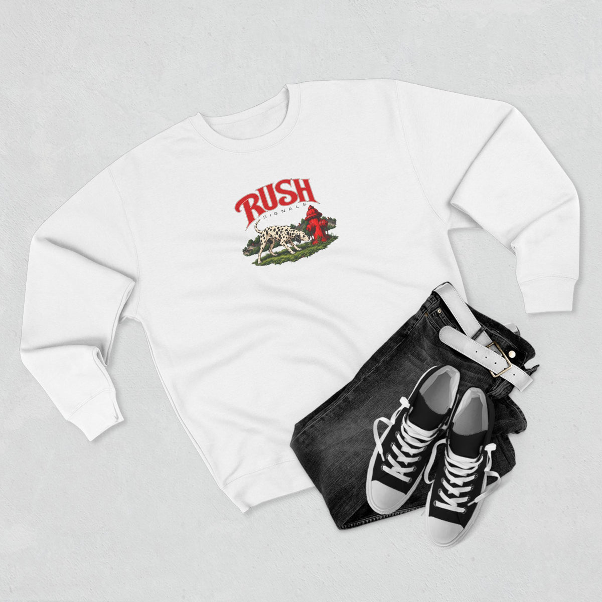 Rush | Signals | Dog & Fire Hydrant Prog Band Crewneck Sweatshirt