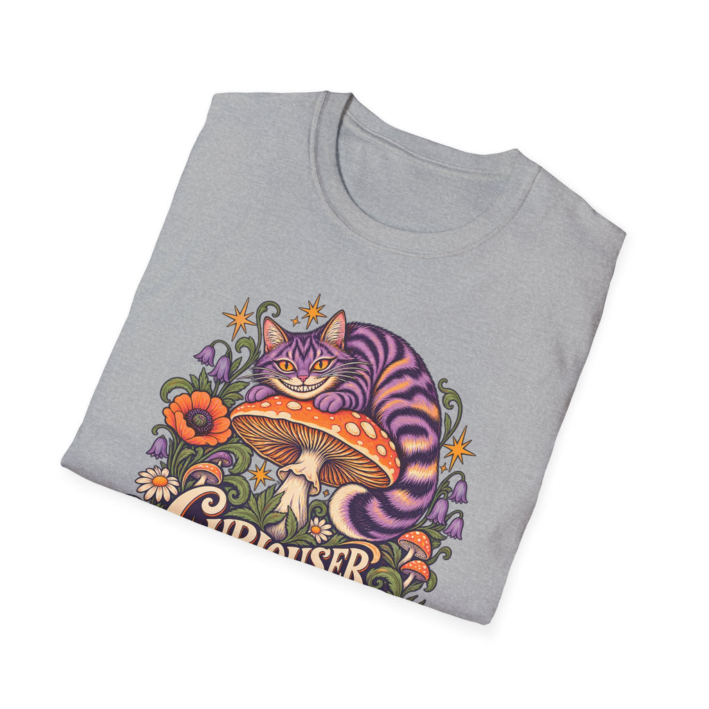 Cheshire Cat | Curiouser & Curiouser | Whimsical Mushroom Design Graphic Shirt