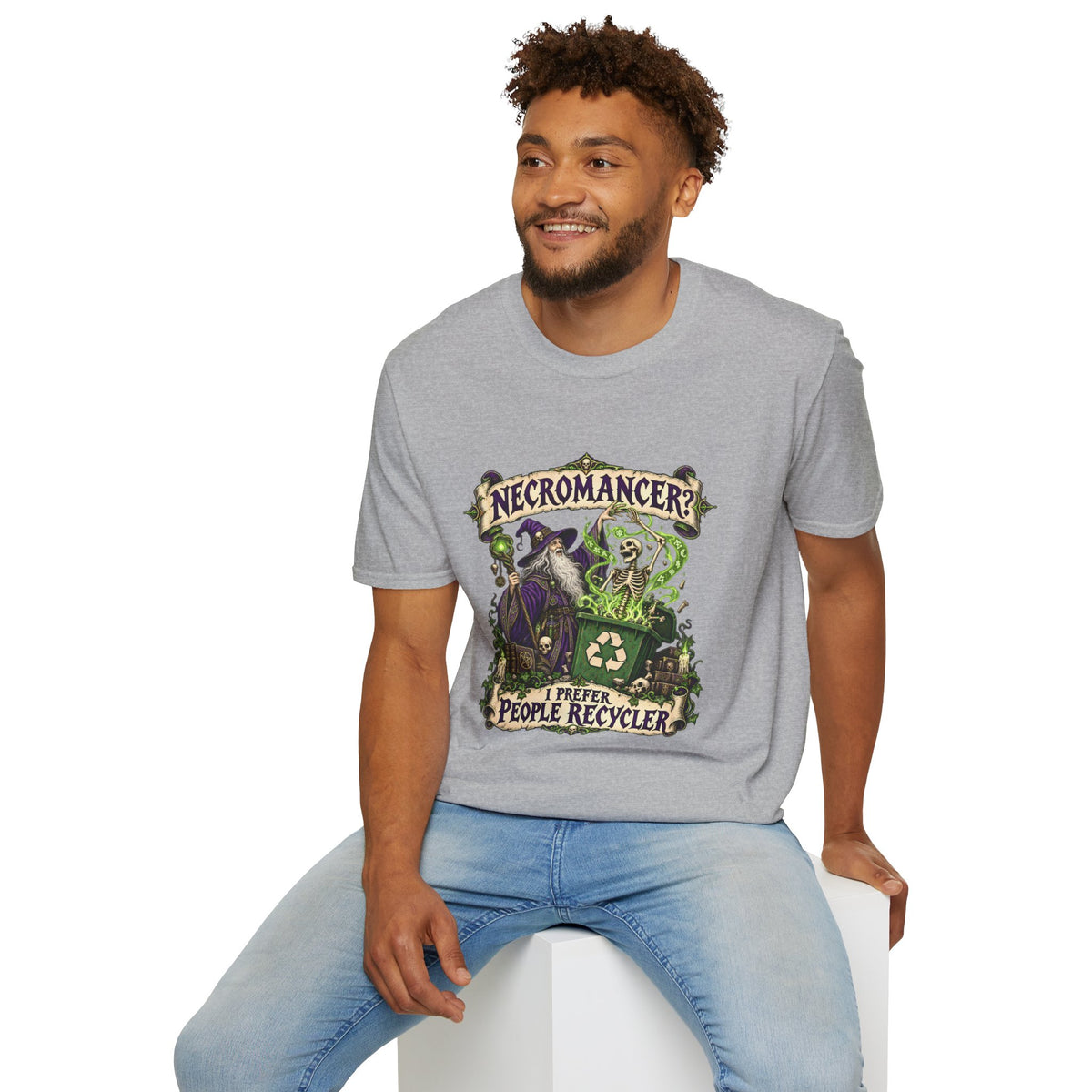 Necromancer? I Prefer People Recycler T-Shirt | Funny Gothic Halloween Tee