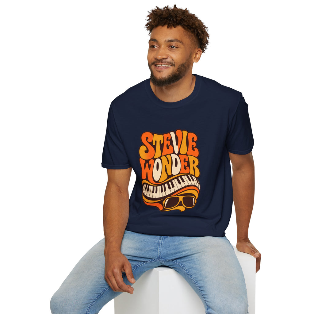 Stevie Wonder Piano Psychedelic Retro Band T-Shirt