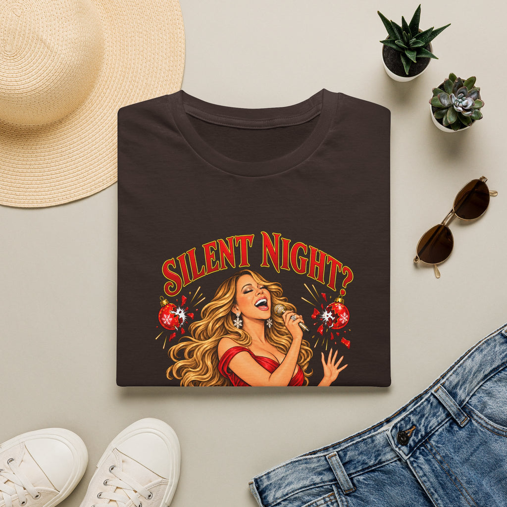 Mariah Carey Christmas T-Shirt | Silent Night? Not With Mariah Retro Holiday Tee