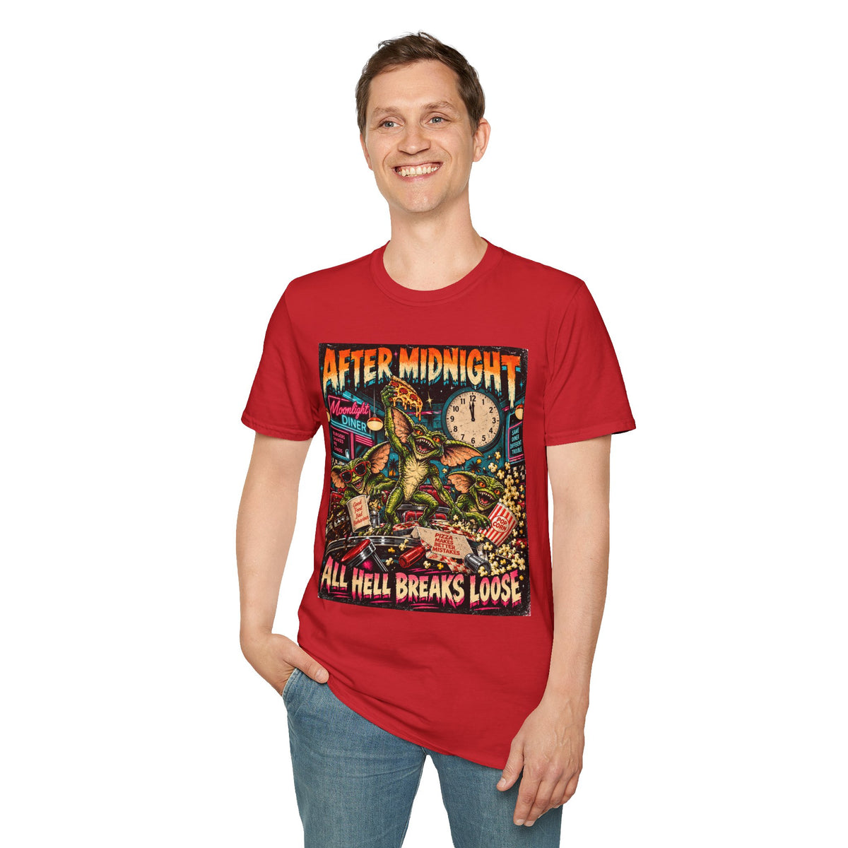 After Midnight Gremlin Tee — "All Hell Breaks Loose" Retro Horror T-Shirt