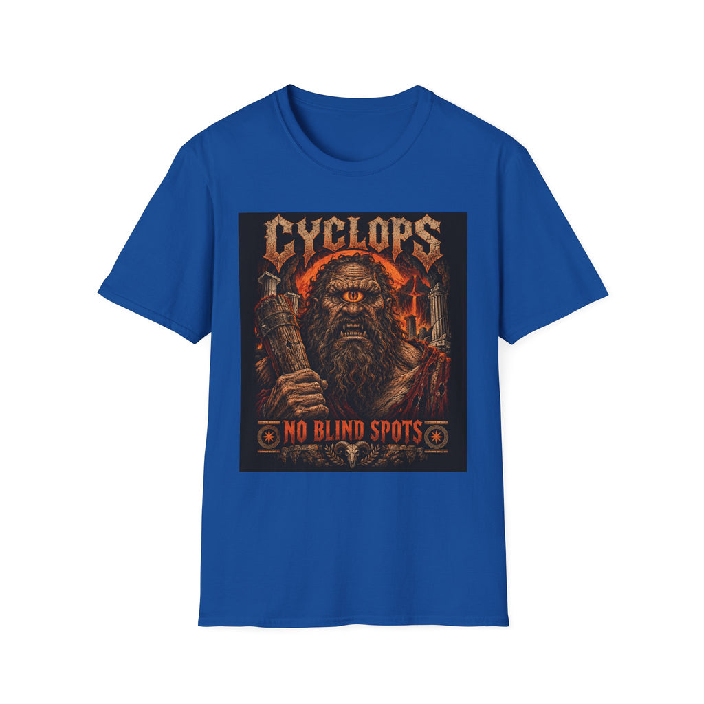 Cyclops Graphic T-Shirt — "No Blind Spots" Vintage Mythic Metal Design