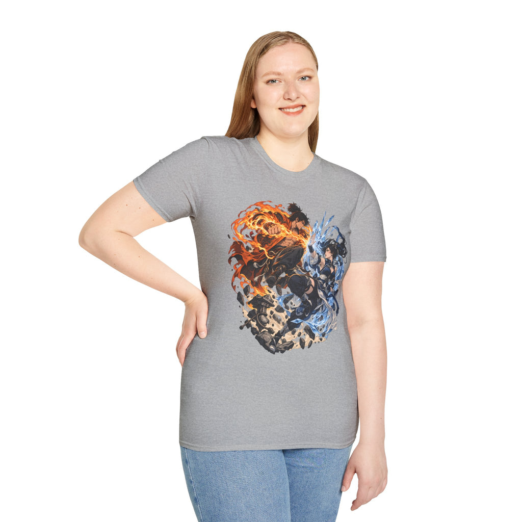 Elemental Battle | Fire vs Ice | Ninja Japanese Fantasy T-Shirt