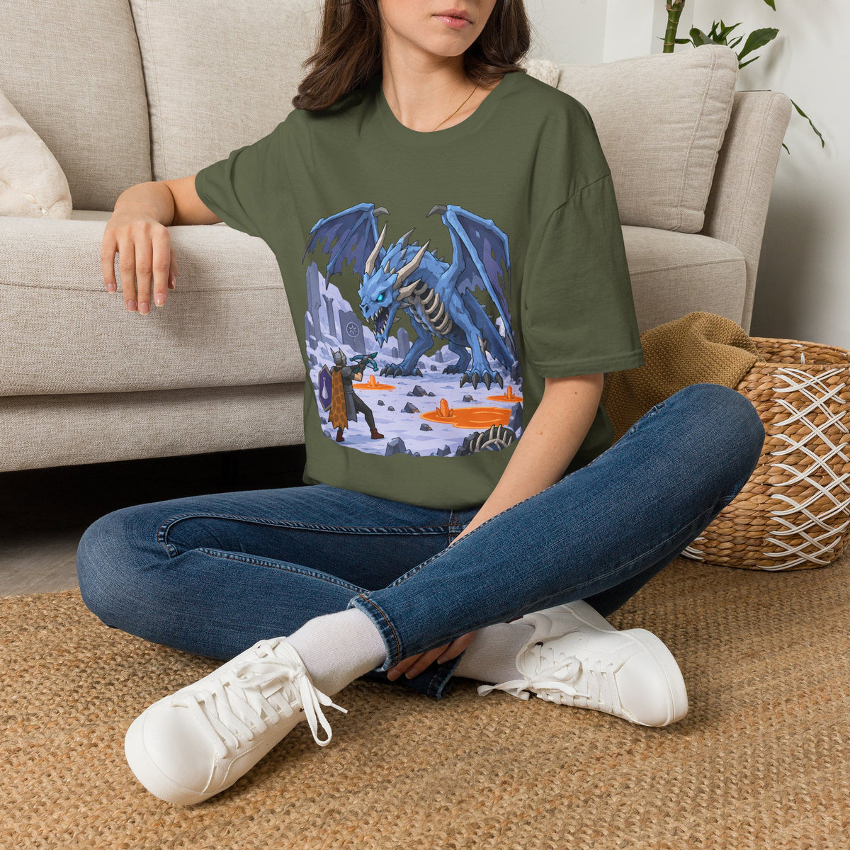 Vorkath Blue Ice Dragon T-Shirt - Fantasy Dragon Graphic Tee