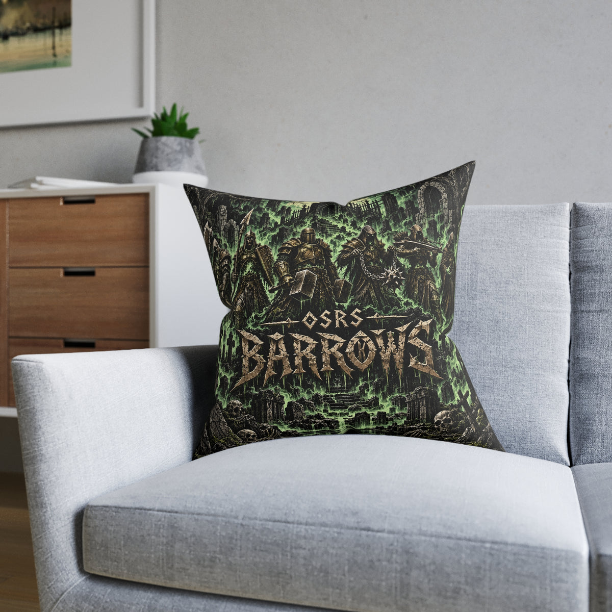 Barrows OSRS Old School RuneScape Cushion | Decorative Sofa Pillow