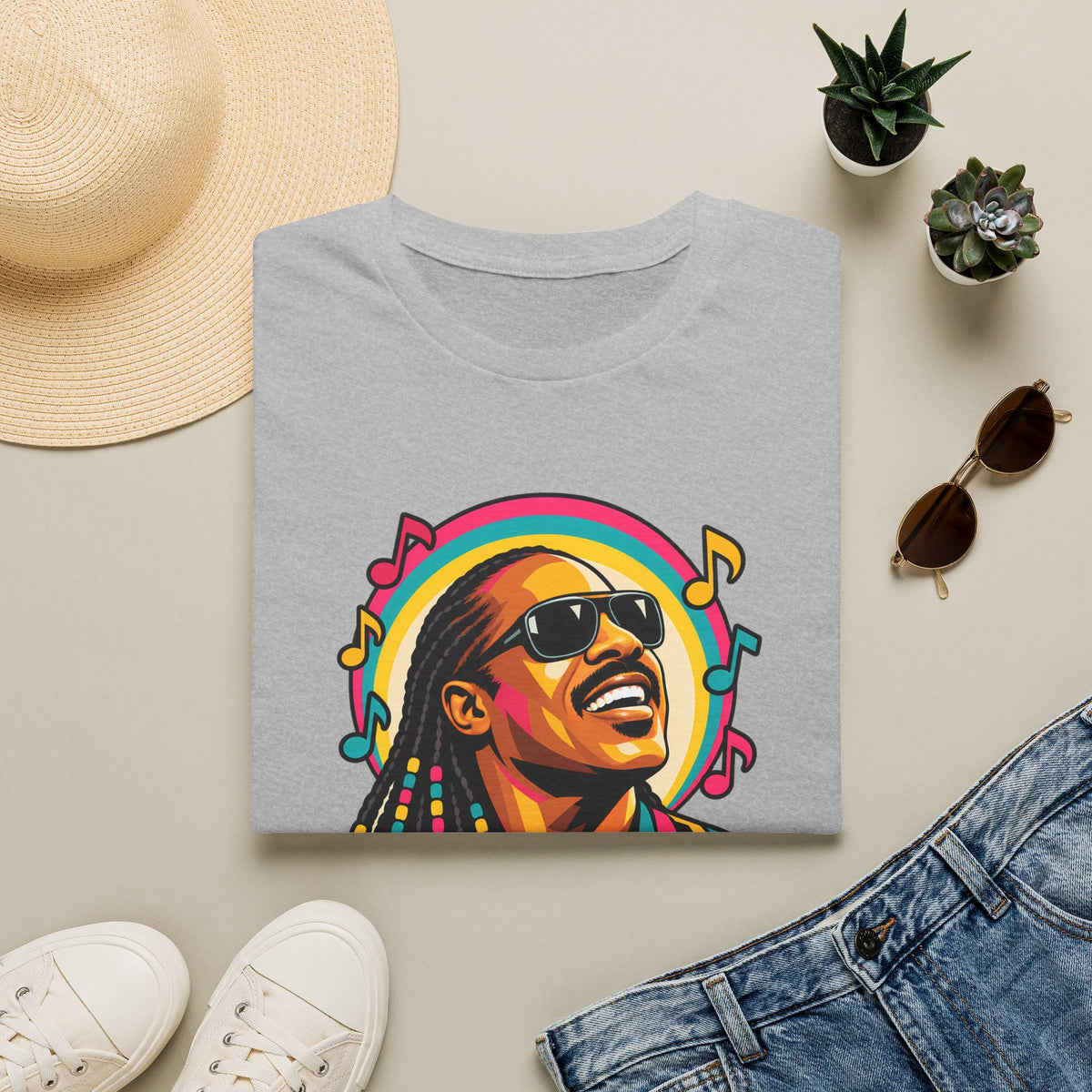 Stevie Wonder Life in Colour Music Legend Portrait T-Shirt