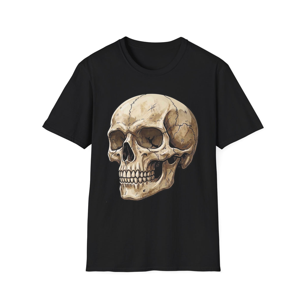Skull Illustration T-Shirt — Vintage Anatomical Skull Tee