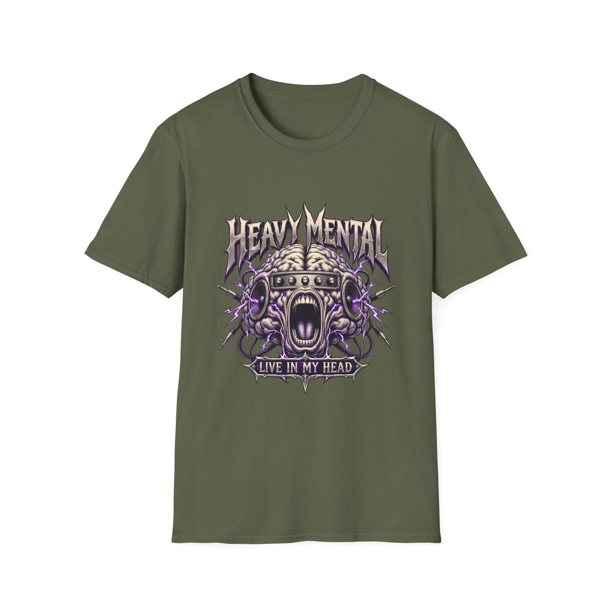 Heavy Mental T-Shirt | Live In My Head' Metal Graphic Tee