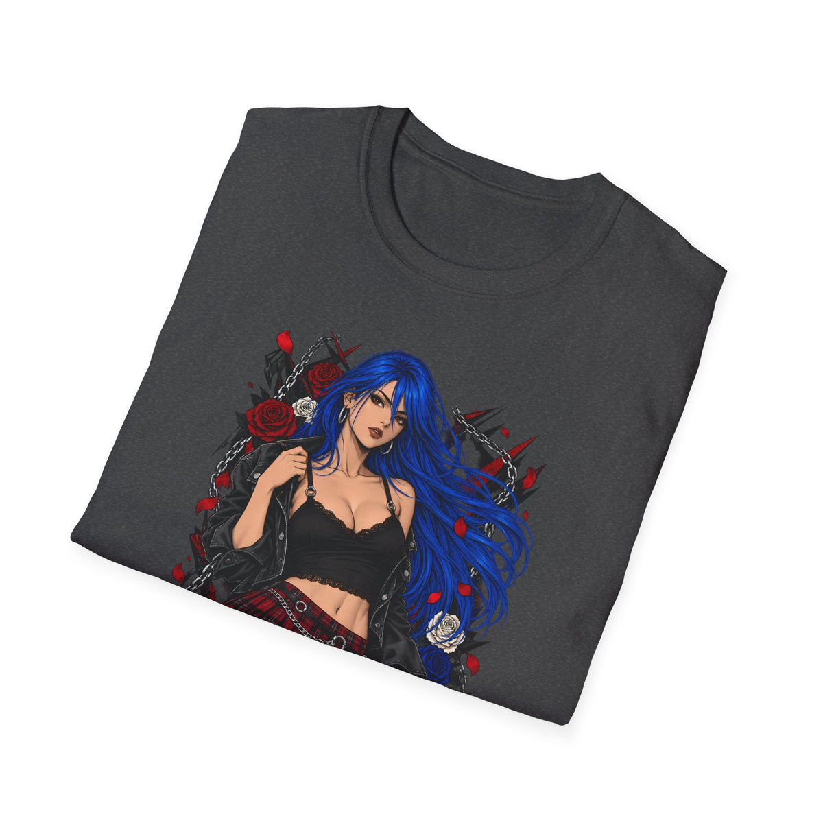 Blue Haired Rock Chick | Japanese Anime Style Pin-up Girl