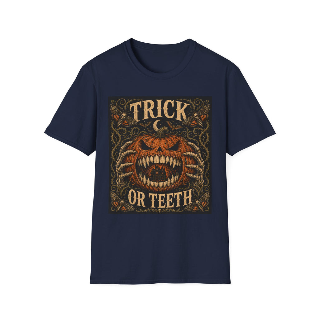 Halloween 'Trick or Teeth' T-Shirt — Vintage Scary Pumpkin Graphic