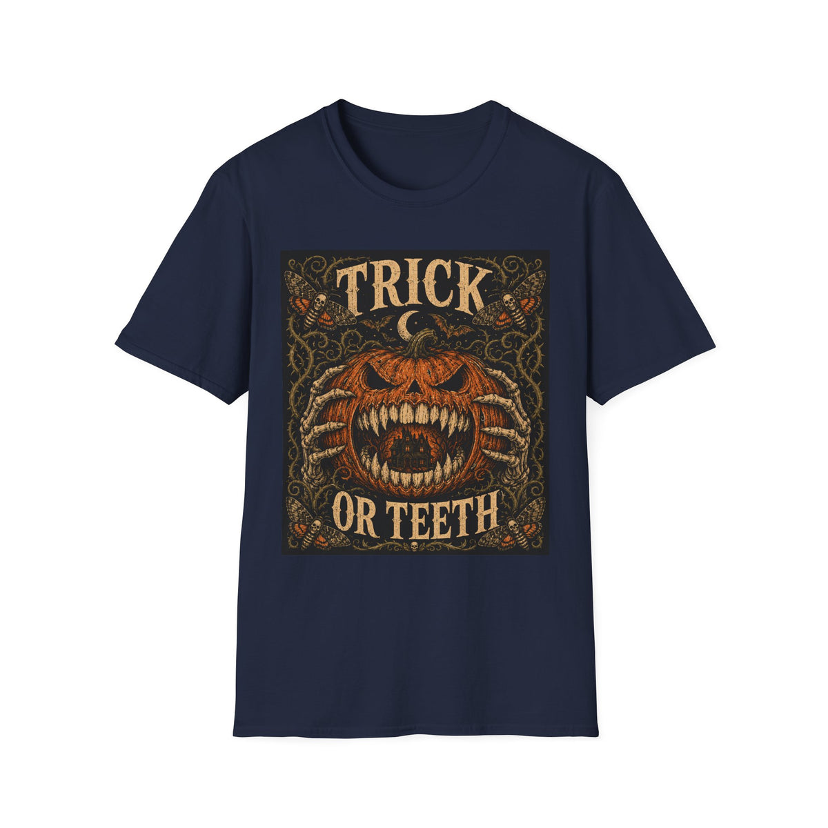 Halloween 'Trick or Teeth' T-Shirt — Vintage Scary Pumpkin Graphic