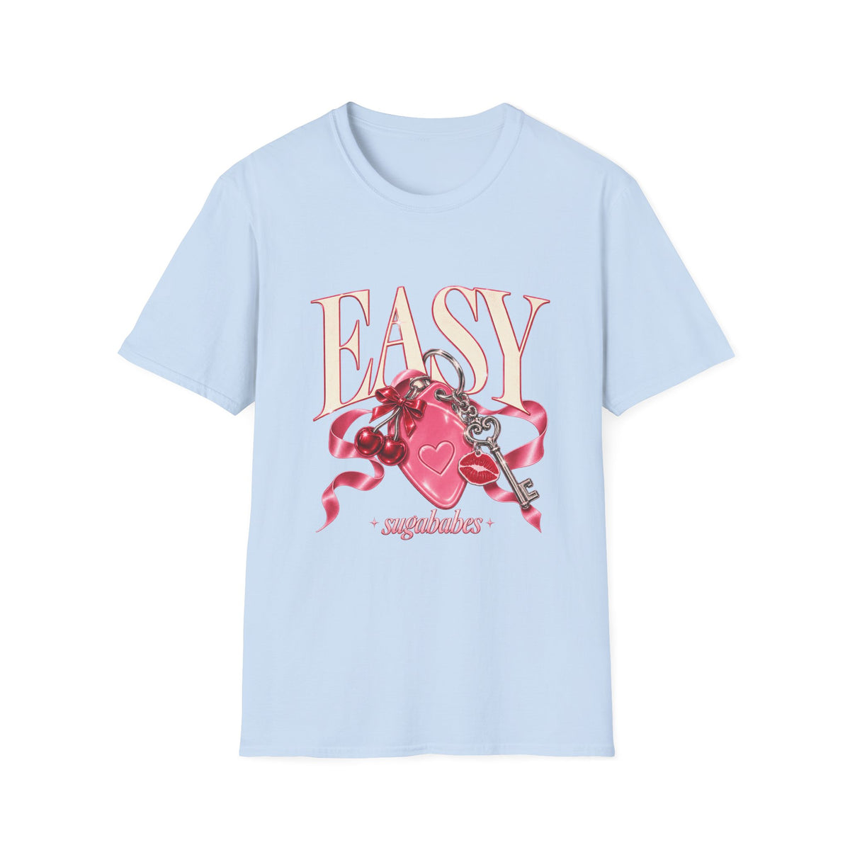 Sugababes | Easy Lockheart Pink Key & Heart Graphic T Shirt