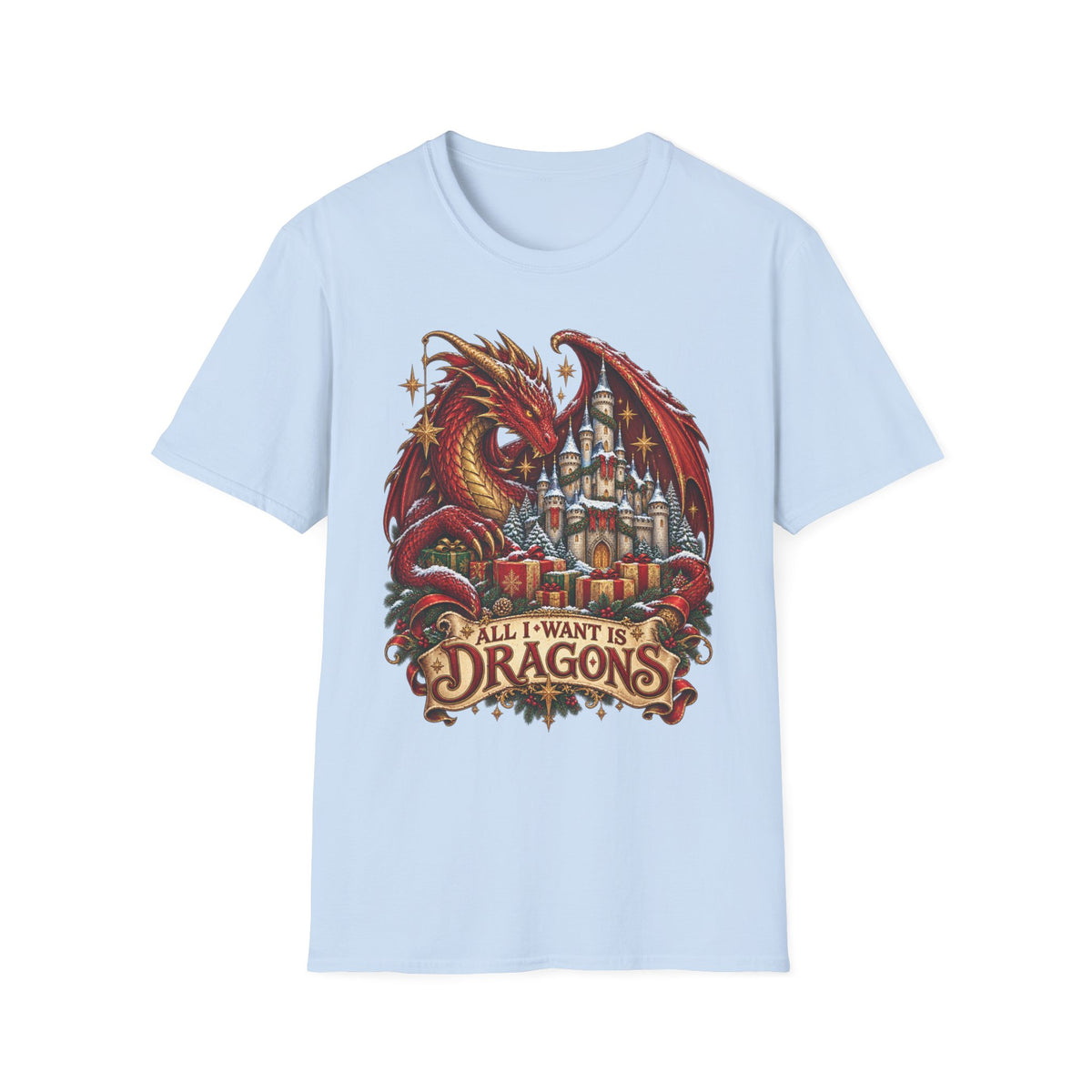 All I Want For Christmas | Dragon Castle T-Shirt