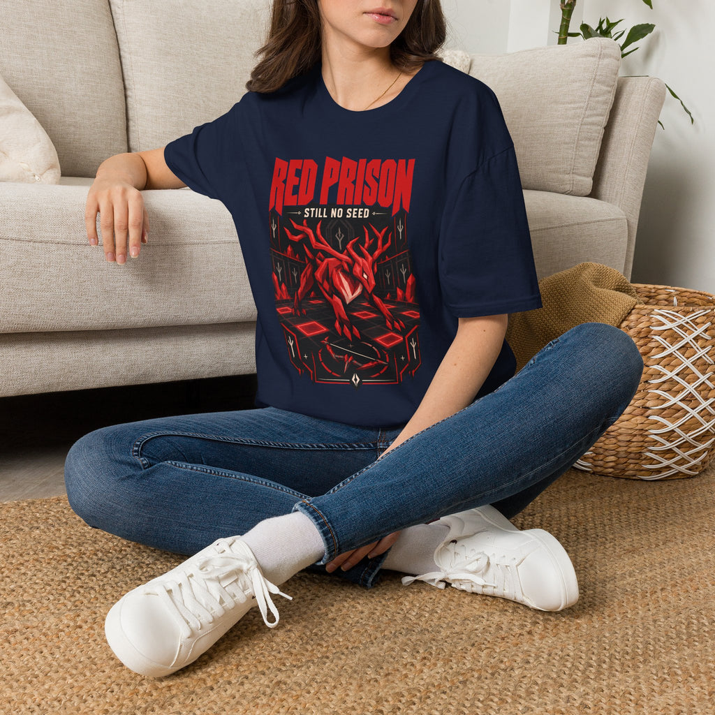 Red Prison OSRS Runescape Inspired T-Shirt - 'Still No Seed' Graphic Tee