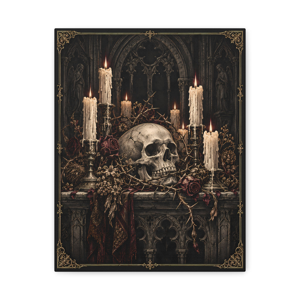 Canvas | Gothic Skull Altar | Occult Wall Art