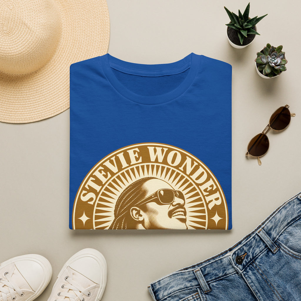 Stevie Wonder Graphic T-Shirt - Vintage Gold Portrait Tee