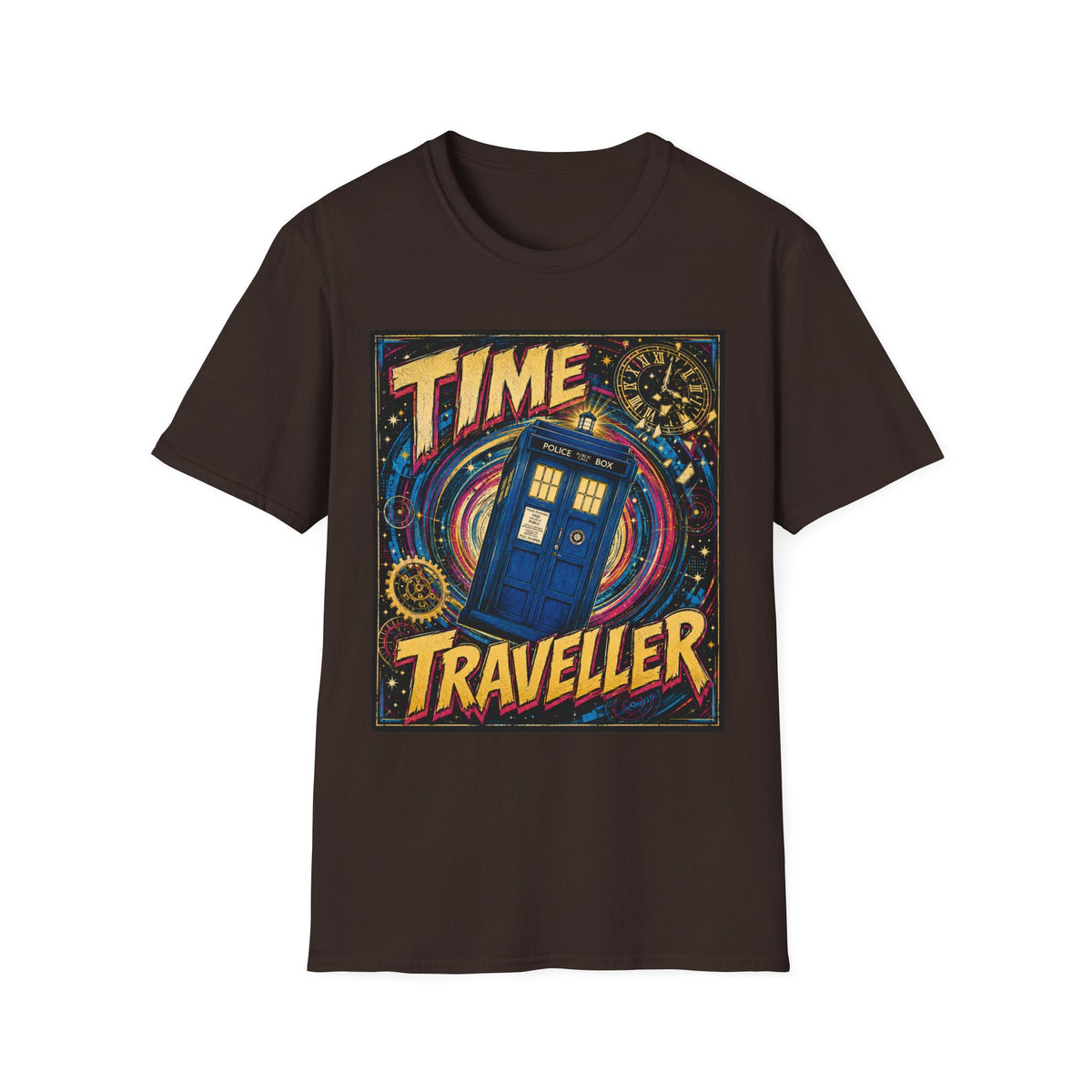 Time Traveller T-Shirt — Retro Space Police Box Graphic Tee