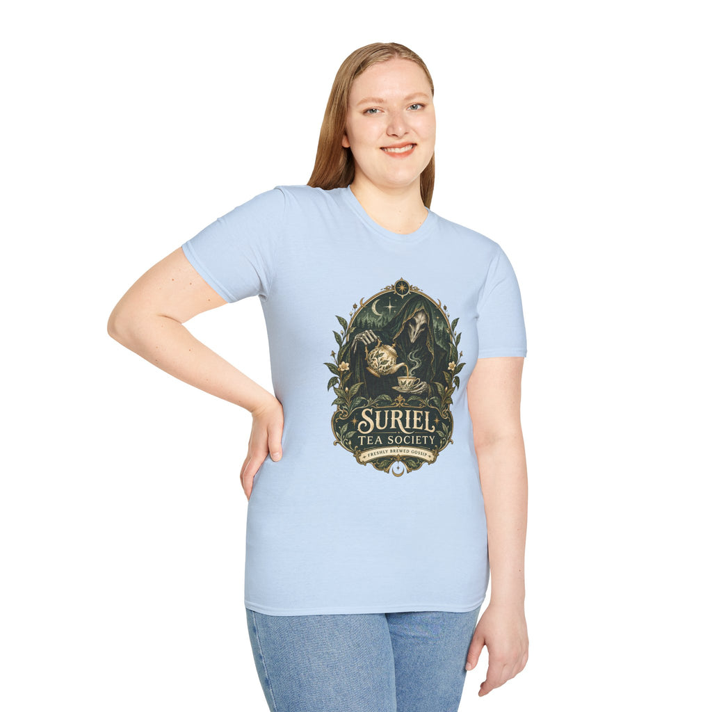 Suriel Tea Society | Freshley Brewed Gossip | ACOTAR Book Graphic T Shirt