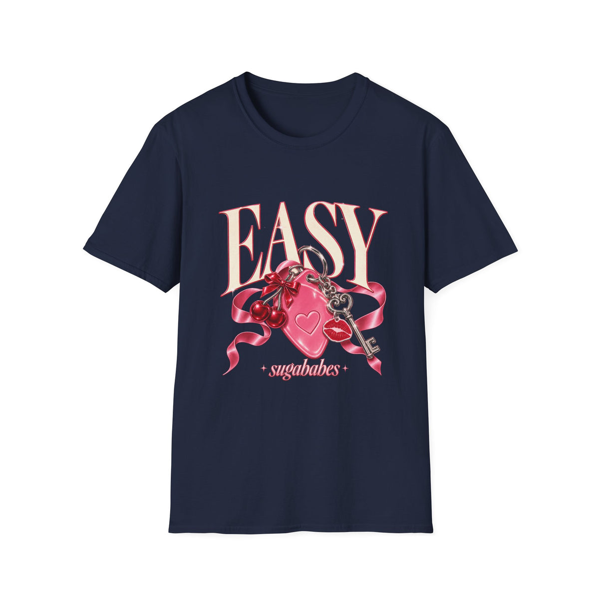 Sugababes | Easy Lockheart Pink Key & Heart Graphic T Shirt