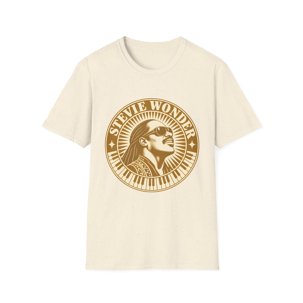 Stevie Wonder Graphic T-Shirt - Vintage Gold Portrait Tee