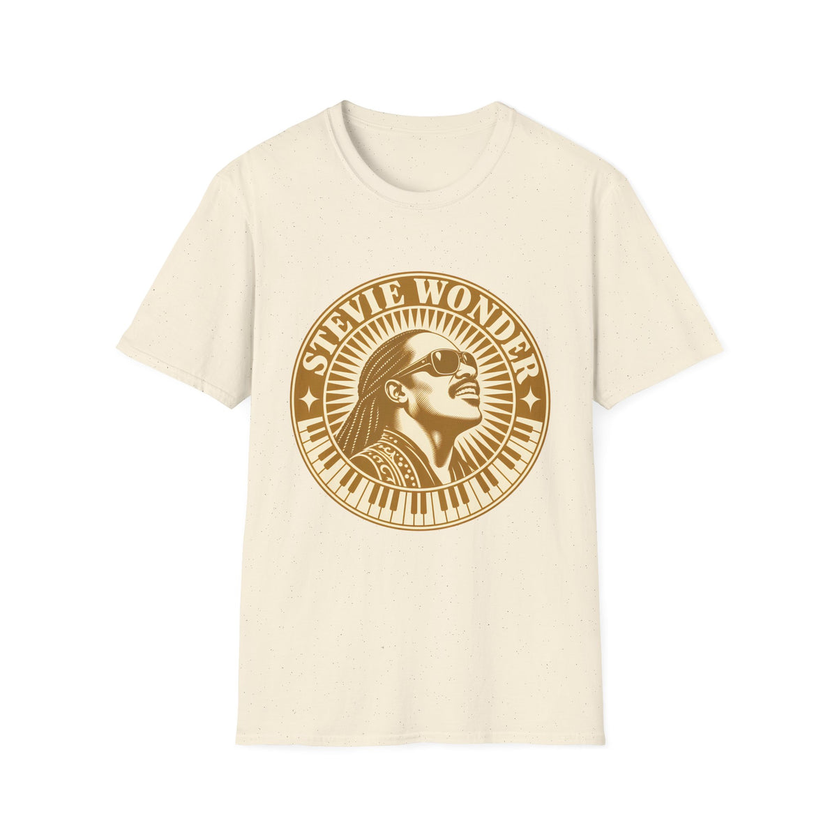 Stevie Wonder Graphic T-Shirt - Vintage Gold Portrait Tee