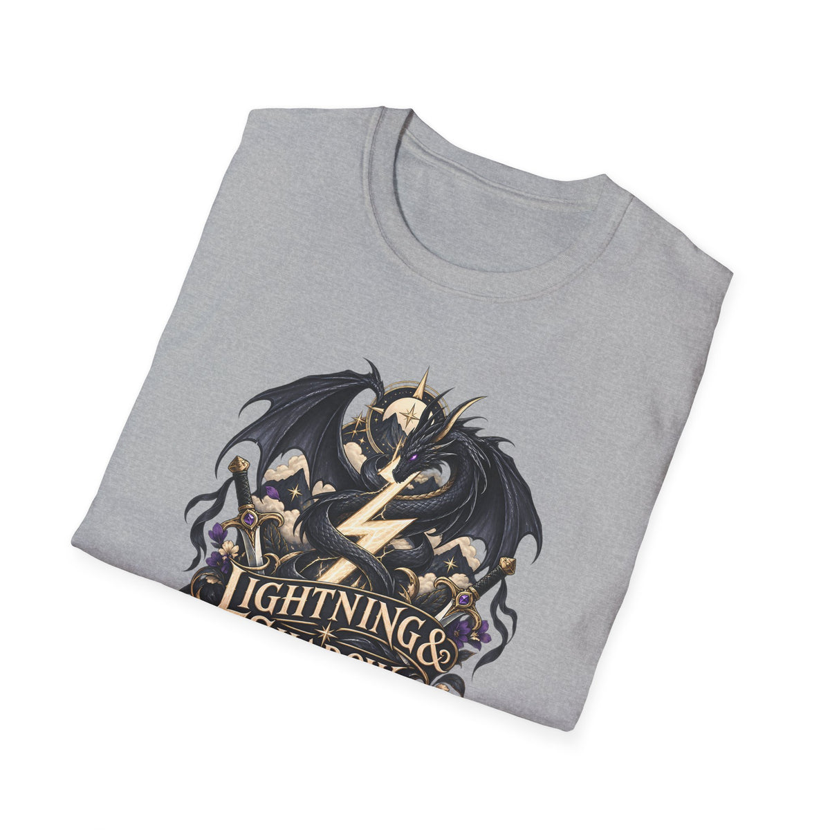 Lightning & Shadow | Onyx Storm Book Inspired Fantasy Dragon T-Shirt