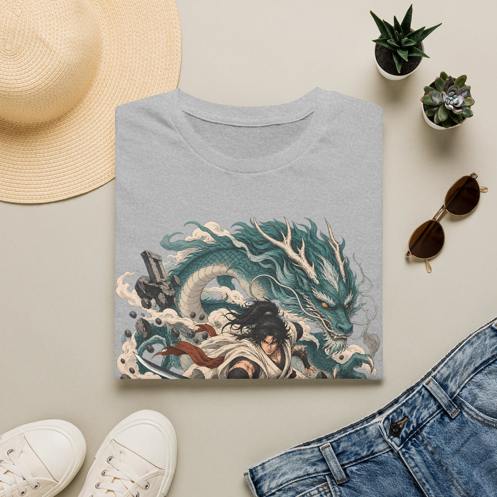 Mythic Dragon Warrior | Japanese Samurai and Serpent T Shirt