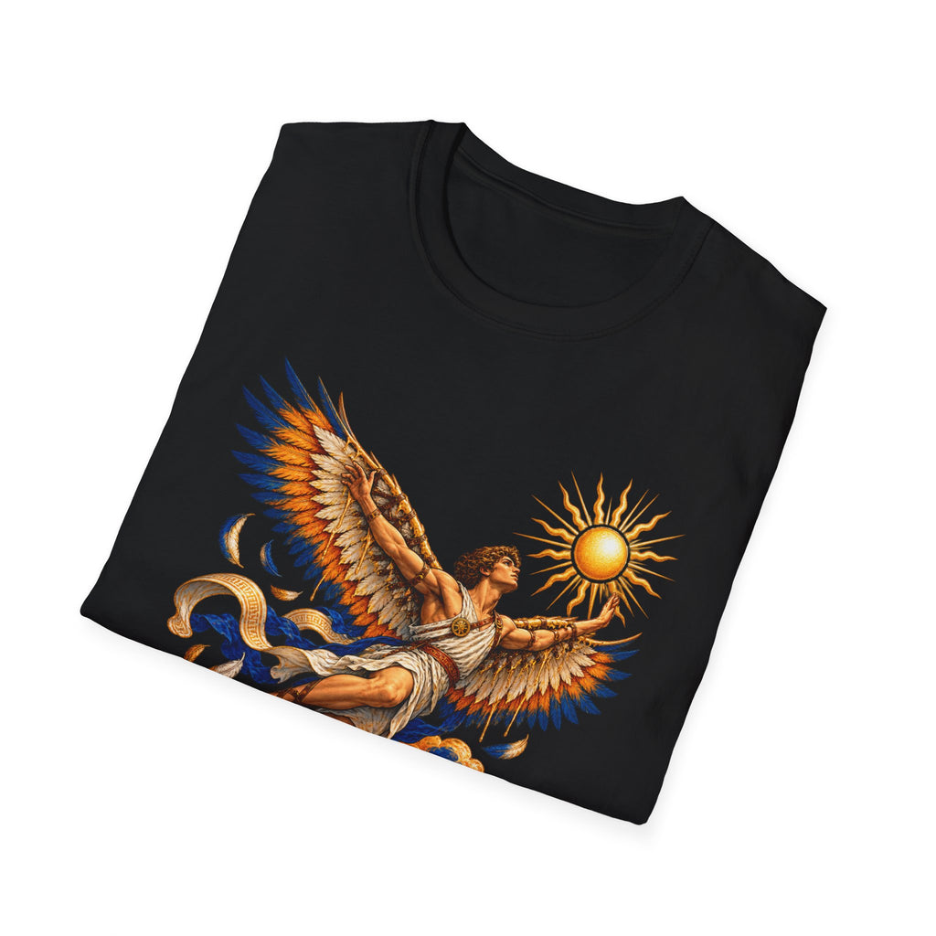 Icarus Greek Mythology T-Shirt, Wings and Sun Ambition Has Altitude