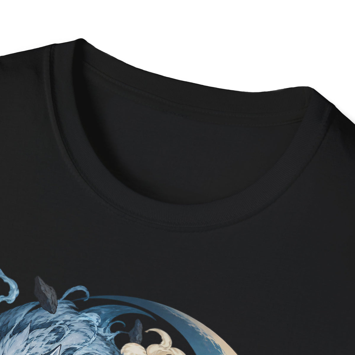 Wolf Spirit T-Shirt | Japanese Samurai | Yin Yang Blue & White Wolves Graphic Tee