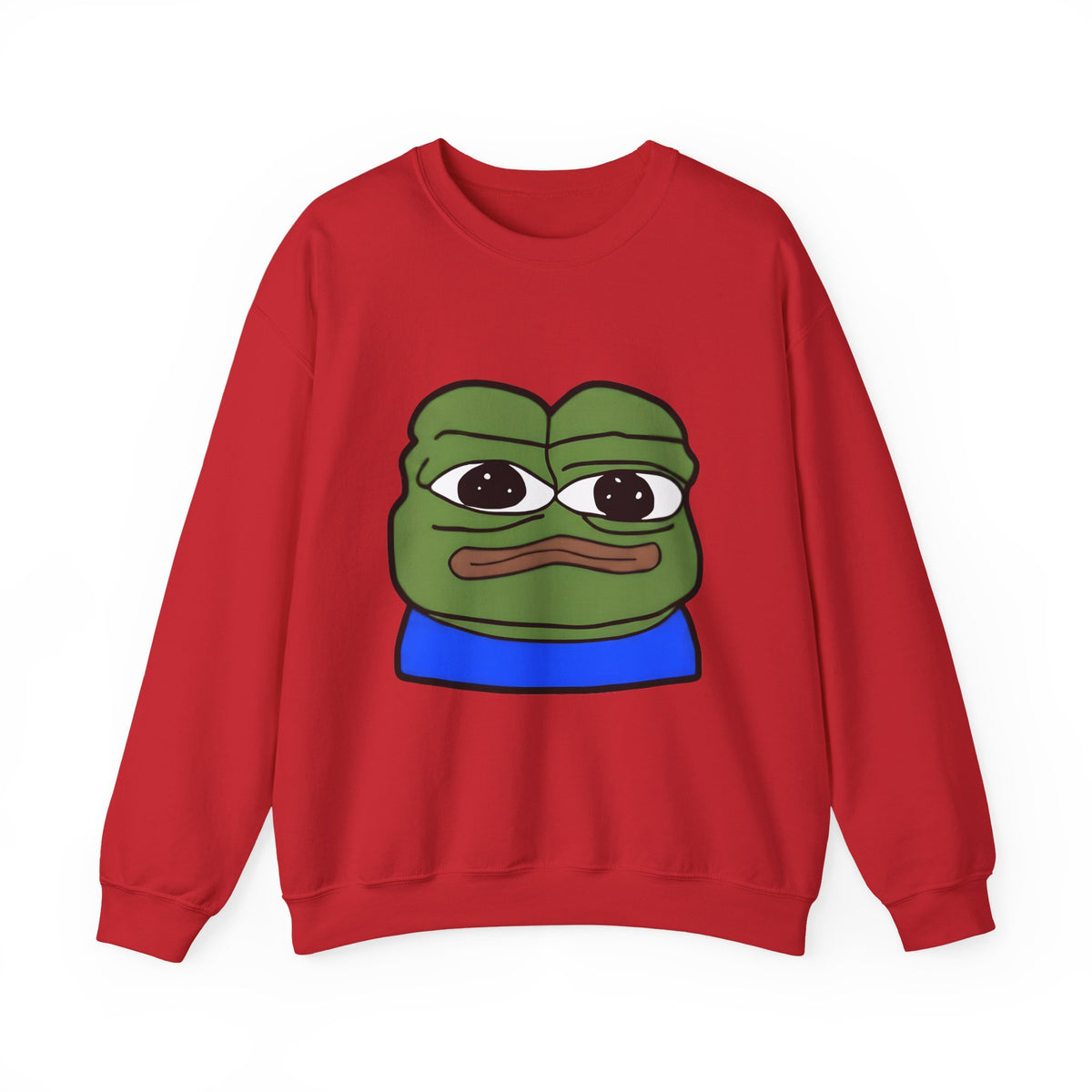 Pepe Frog Graphic Sweatshirt — Sad Frog Meme Crewneck
