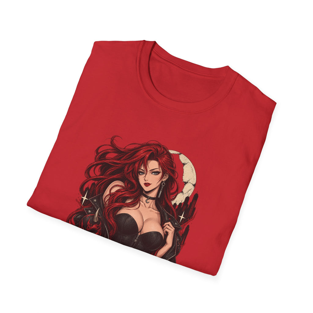 Crimson Dusk | Sexy Gothic Hannya Mask Pin up Woman T-Shirt