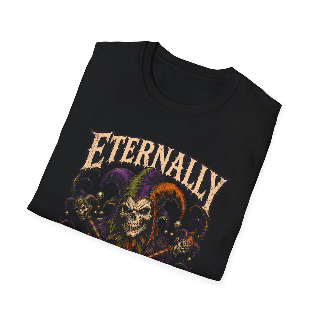 Eternally Unimpressed T-Shirt - Halloween Gothic Jester Skull Graphic Tee