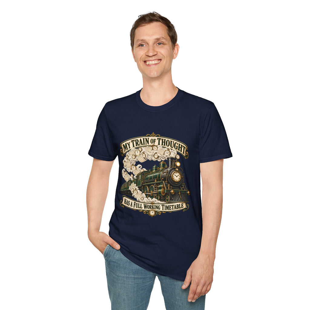 Train of Thought Vintage Steam Engine T-Shirt | My Train of Thought Has a Full Working Timetable