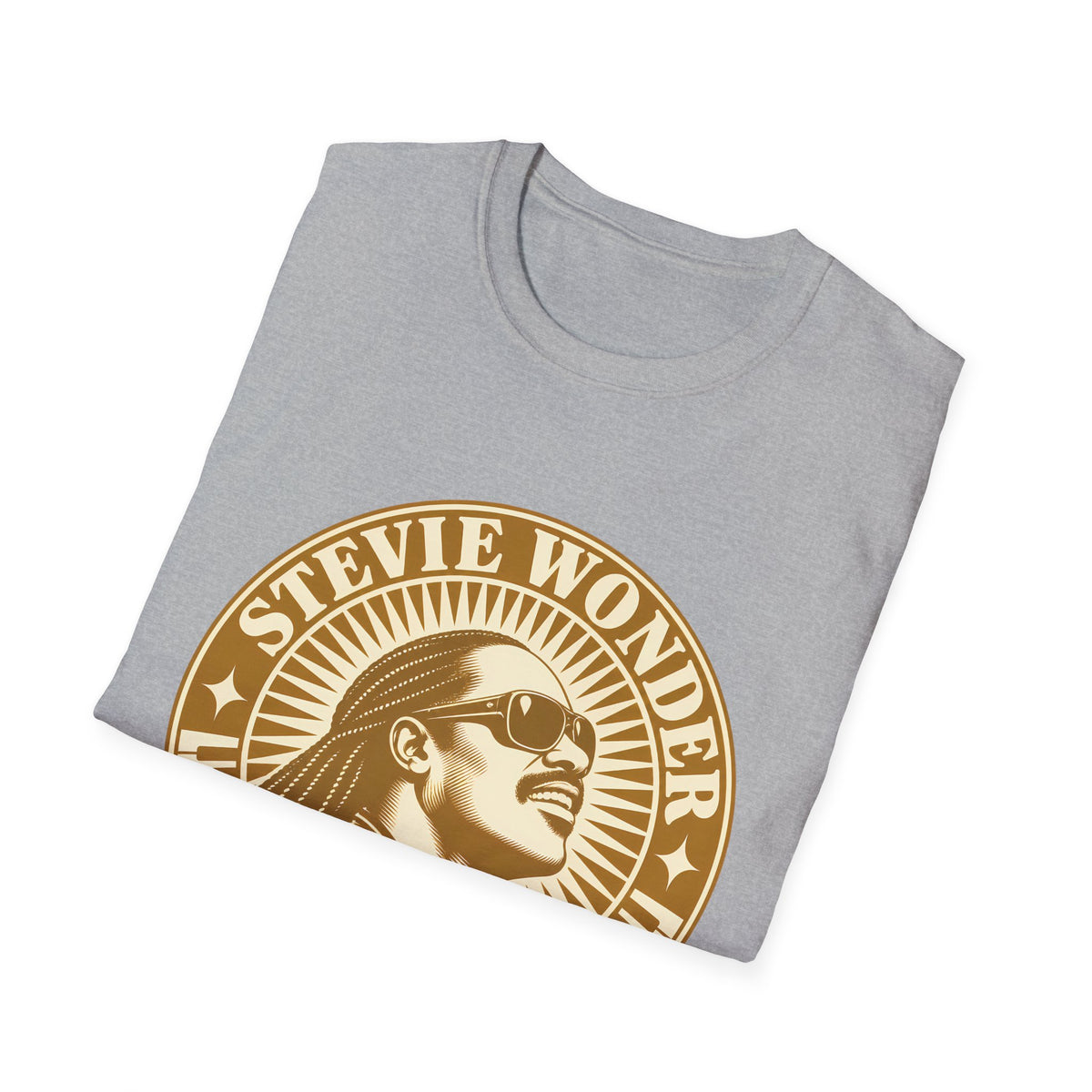 Stevie Wonder Graphic T-Shirt - Vintage Gold Portrait Tee