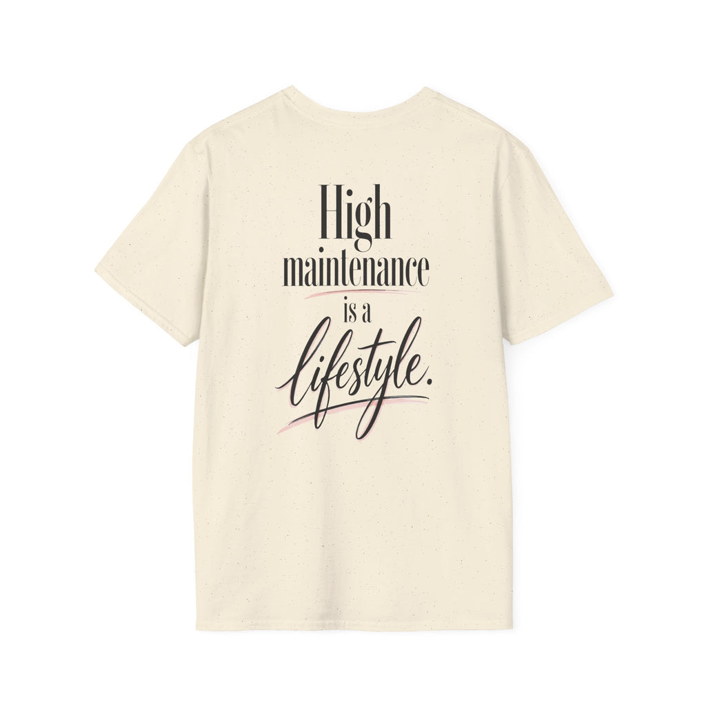 High Maintenance Is a Lifestyle | Fashionable Pink Vintage Lady Graphic Tee