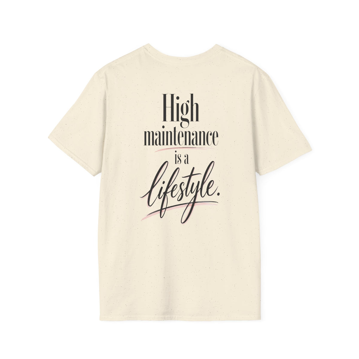 High Maintenance Is a Lifestyle | Fashionable Pink Vintage Lady Graphic Tee