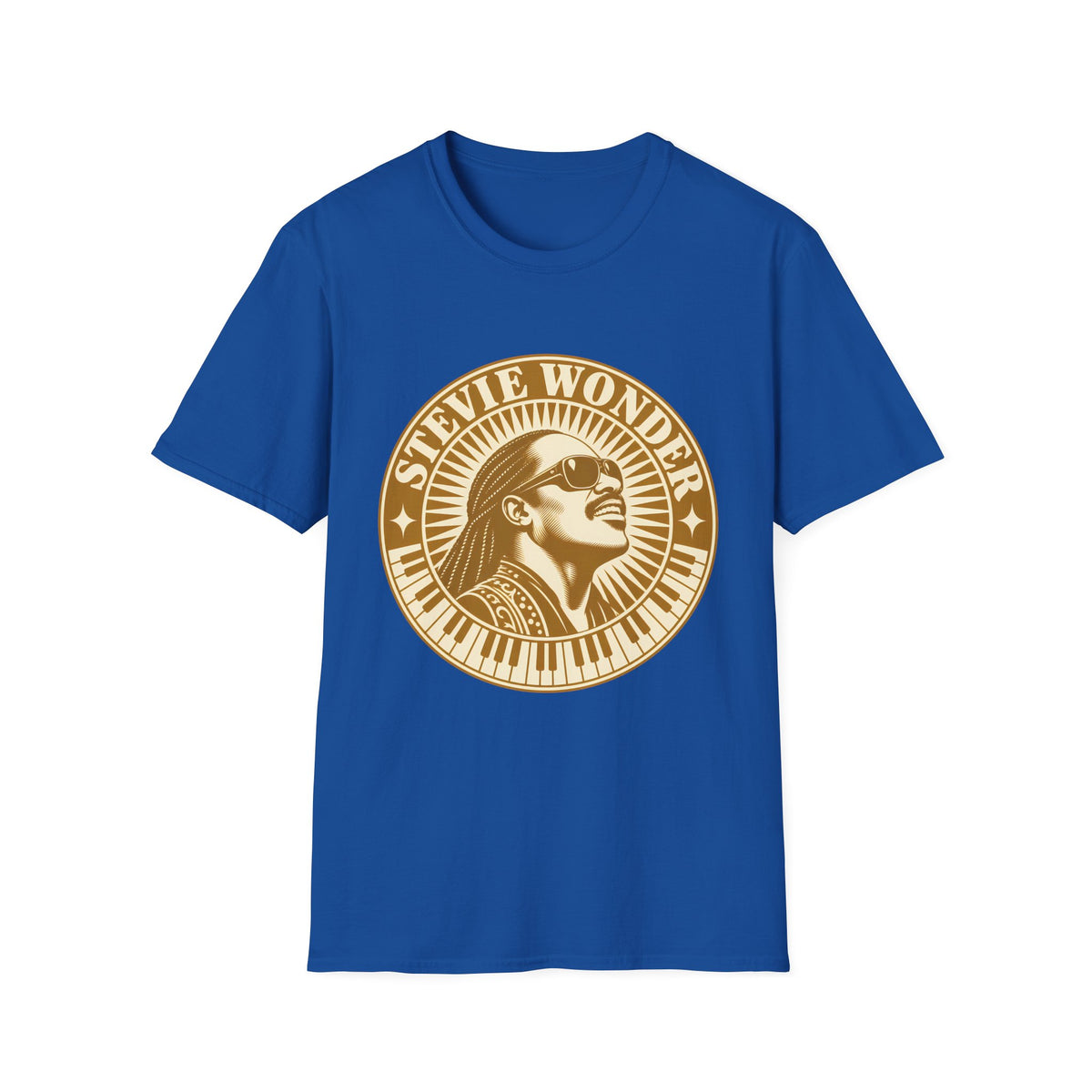 Stevie Wonder Graphic T-Shirt - Vintage Gold Portrait Tee