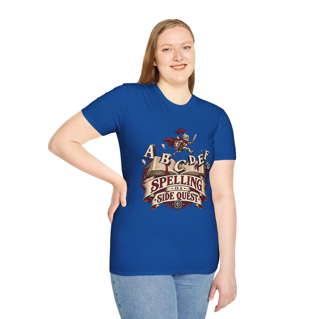 Spelling Is a Side Quest | Funny Spelling & Knight T Shirt